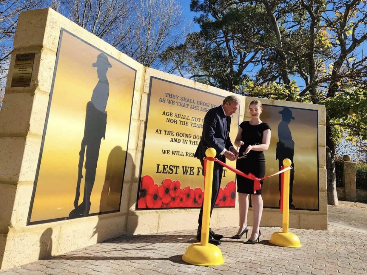 Reece Whitby unveils the Baldivis War Memorial Main Image